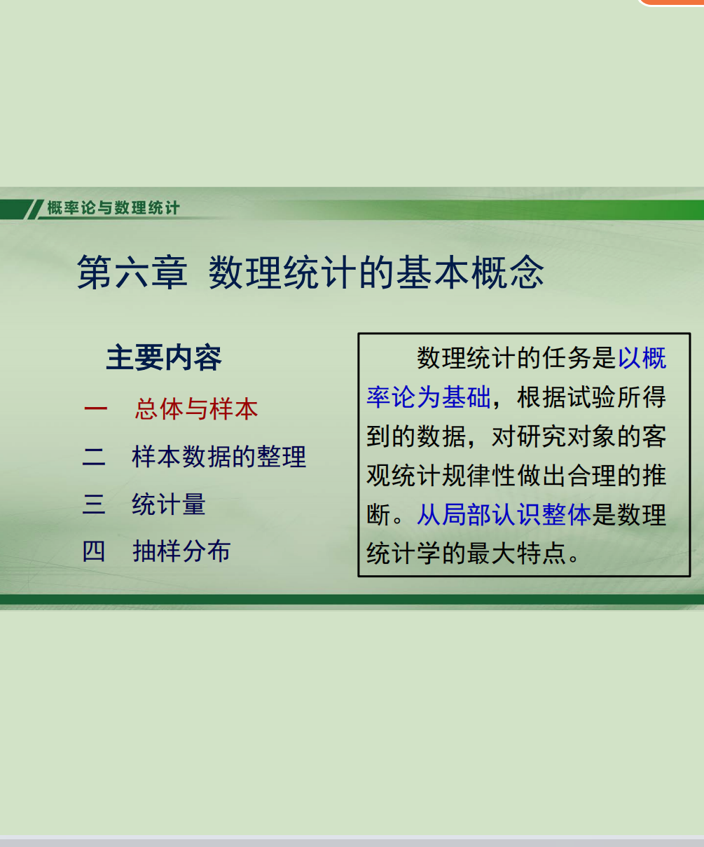 概率论课件第六章封面